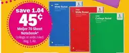 Meijer Meijer 70 Sheet Notebook offer