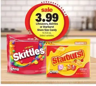 Meijer Lifesavers, Skittles or Starburst Share Size Candy offer