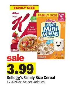 Meijer Kellogg's Family Size Cereal offer