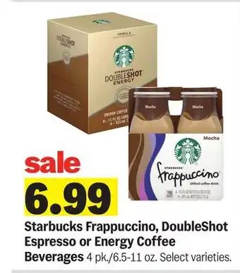 Meijer Starbucks Frappuccino, DoubleShot Espresso or Energy Coffee Beverages offer