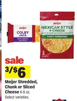 Meijer Meijer Shredded, Chunk or Sliced Cheese offer