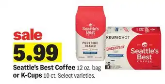 Meijer Seattle's Best Coffee 12 oz. bag or K-Cups 10 ct offer
