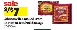 Meijer Johnsonville Smoked Brats 12-14 oz. or Smoked Sausage 12-13.5 oz offer