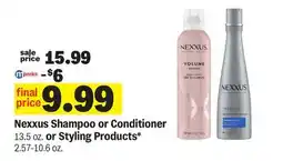 Meijer Nexxus Shampoo or Conditioner 13.5 oz. or Styling Products* 2.57-10.6 oz offer