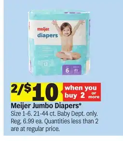 Meijer Meijer Jumbo Diapers offer