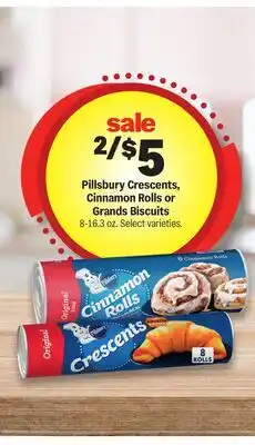 Meijer Pillsbury Crescents, Cinnamon Rolls or Grands Biscuits offer