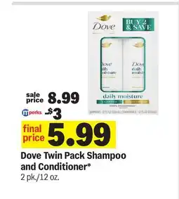 Meijer Dove Twin Pack Shampoo and Conditioner offer