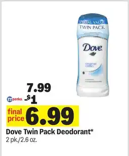 Meijer Dove Twin Pack Deodorant offer