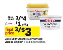 Meijer Daisy Sour Cream 8 oz. or Cottage Cheese Singles* 6 oz offer