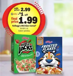 Meijer Kellogg's Mid Size Cereal offer