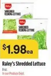 Raley's Raley's Shredded Lettuce offer