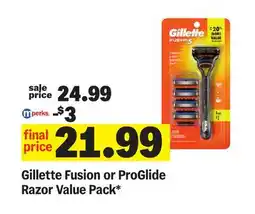 Meijer Gillette Fusion or ProGlide Razor Value Pack offer