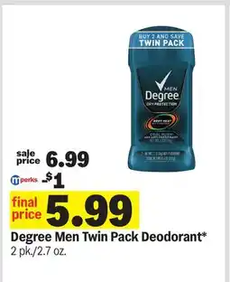 Meijer Degree Men Twin Pack Deodorant offer