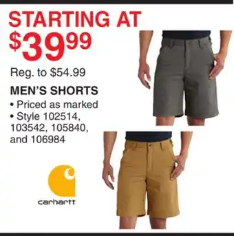 Dunham's Sports CARHARTT MEN'S SHORTS offer