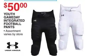 Dunham's Sports UNDER ARMOUR YOUTH GAMEDAY INTEGRATED FOOTBALL PANTS offer