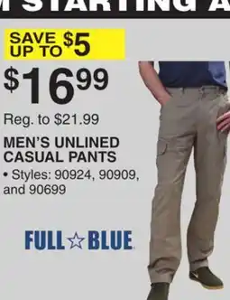 Dunham's Sports FULL BLUE MEN'S UNLINED CASUAL PANTS offer