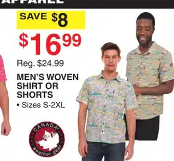 Dunham's Sports MEN'S WOVEN SHIRT OR SHORTS offer