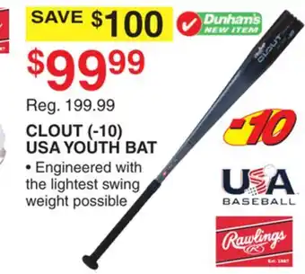 Dunham's Sports CLOUT USA YOUTH BAT offer