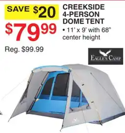 Dunham's Sports CREEKSIDE 4-PERSON DOME TENT offer