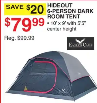 Dunham's Sports HIDEOUT 6-PERSON DARK ROOM TENT offer