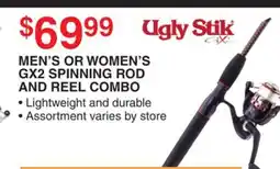 Dunham's Sports MEN'S OR WOMEN'S GX2 SPINNING ROD AND REEL COMBO offer
