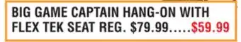 Dunham's Sports BIG GAME CAPTAIN HANG-ON WITH FLEX TEK SEAT offer