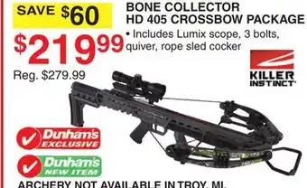 Dunham's Sports BONE COLLECTOR HD 405 CROSSBOW PACKAGE offer