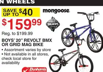 Dunham's Sports BOYS' 20 REVOLT BMX OR GRID MAG BIKE offer