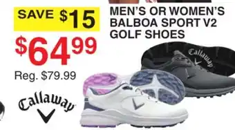 Dunham's Sports CALLAWAY MEN'S OR WOMEN'S BALBOA SPORT V2 GOLF SHOES offer