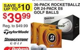 Dunham's Sports 36-PACK ROCKETBALLZ OR 24-PACK E6 GOLF BALLS offer