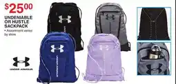 Dunham's Sports UNDER ARMOUR UNDENIABLE OR HUSTLE SACKPACK offer