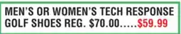 Dunham's Sports MEN'S OR WOMEN'S TECH RESPONSE GOLF SHOES offer