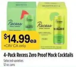 Raley's Recess Zero Proof Mock Cocktails offer