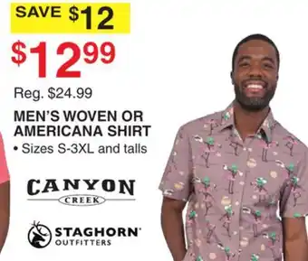 Dunham's Sports MEN'S WOVEN OR AMERICANA SHIRT offer