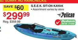 Dunham's Sports PELICAN S.E.E.K. SIT-ON KAYAK offer