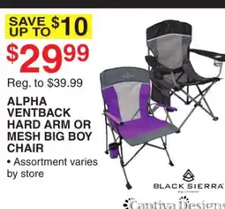 Dunham's Sports BLACK SIERRA ALPHA VENTBACK HARD ARM OR MESH BIG BOY CHAIR offer