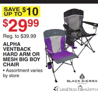 Dunham's Sports BLACK SIERRA ALPHA VENTBACK HARD ARM OR MESH BIG BOY CHAIR offer