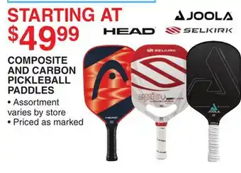 Dunham's Sports COMPOSITE AND CARBON PICKLEBALL PADDLES offer