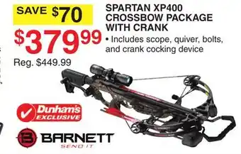Dunham's Sports BARNETT SPARTAN XP400 CROSSBOW PACKAGE WITH CRANK offer
