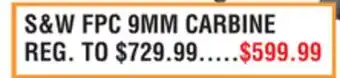 Dunham's Sports S&W FPC 9MM CARBINE offer