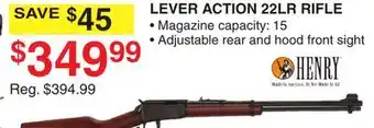 Dunham's Sports LEVER ACTION 22LR RIFLE offer