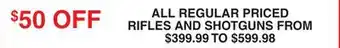 Dunham's Sports ALL REGULAR PRICED RIFLES AND SHOTGUNS offer