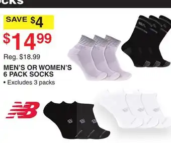 Dunham's Sports MEN'S OR WOMEN'S 6 PACK SOCKS offer