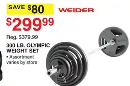 Dunham's Sports 300 LB. OLYMPIC WEIGHT SET offer