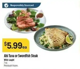 Raley's Ahi tuna or swordfish steak offer