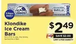 ShopRite Klondike Ice Cream Bars offer