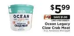 ShopRite Ocean Legacy Claw Crab Meat offer