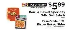 ShopRite Bowl & Basket Specialty 3-lb. Deli Salads offer