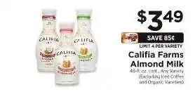 ShopRite Califia Farms Almond Milk offer