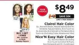 ShopRite Clairol Nice'n Easy Hair Color offer